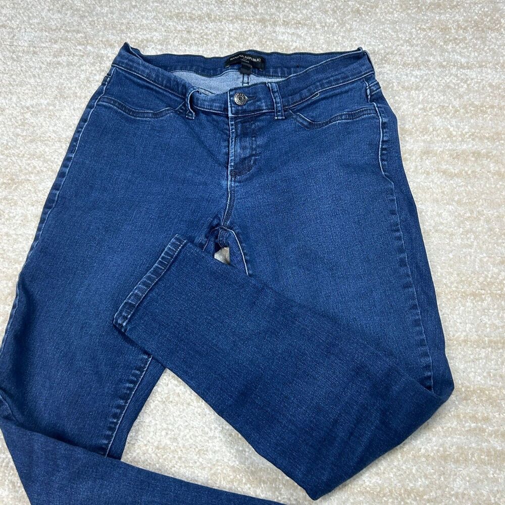 Banana Republic Jeans Womens 27 Regular Legging Denim Skinny Dark Blue Stretch